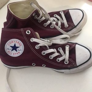 Converse all star maroon high tops
